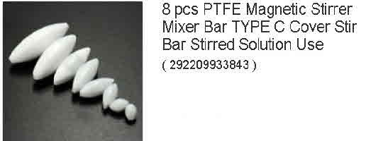 8 pcs PTFE Magnetic Stirrer Mixer Bar TYPE C Cover Stir Bar Stirred Solution Use-S