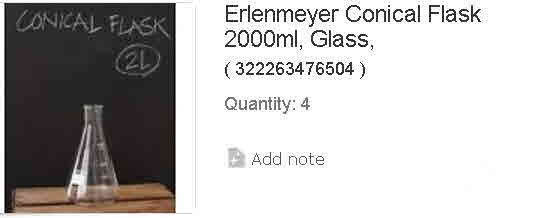 Erlenmeyer Conical Flask 2000ml, Glass-S