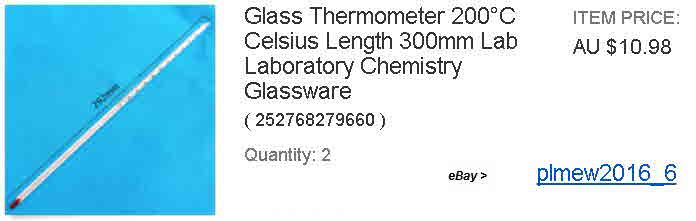 Glass Thermometer 200�C Celsius Length 300mm Lab Laboratory Chemistry Glassware x2