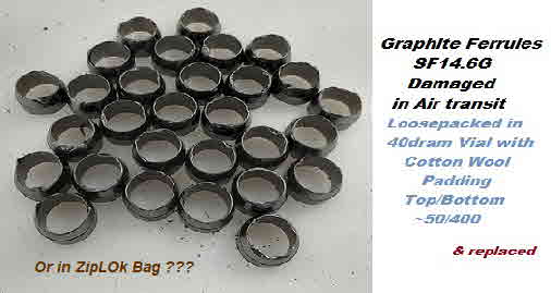 Loose-Packed Damaged 50-400 14.8 mm graphite ferrules