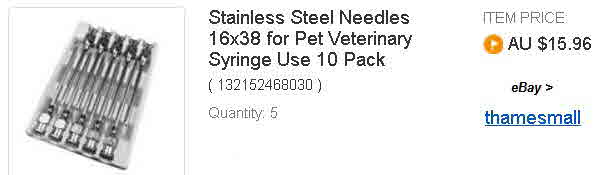 Stainless Steel Needles 16x38 for Pet Veterinary Syringe Use 10 Pack-S