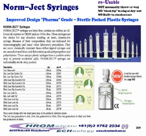 (all) Plastic Syringes (Norm-Ject)